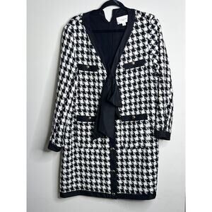 Tuckernuck Pomander Tweed Houndstooth Bow‎ Mini Dress